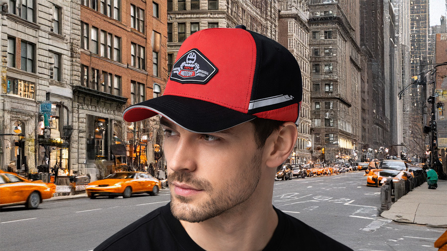 Бейсбольная кепка с резиновой нашивкой из ПВХ TEFLA, 5 панелей, двухцветный дизайн