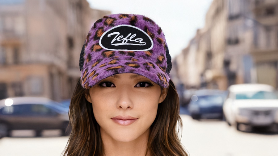 5-панельная пушистая кепка Tefla Trucker из искусственной кроличьей шерсти на заказ 